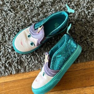 Vans Toddler Asher V  'Mermaid Teal Blue Shimmer w/Tale Size 9.5